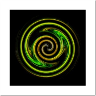 Yellow Hypnotic Spiral Posters and Art